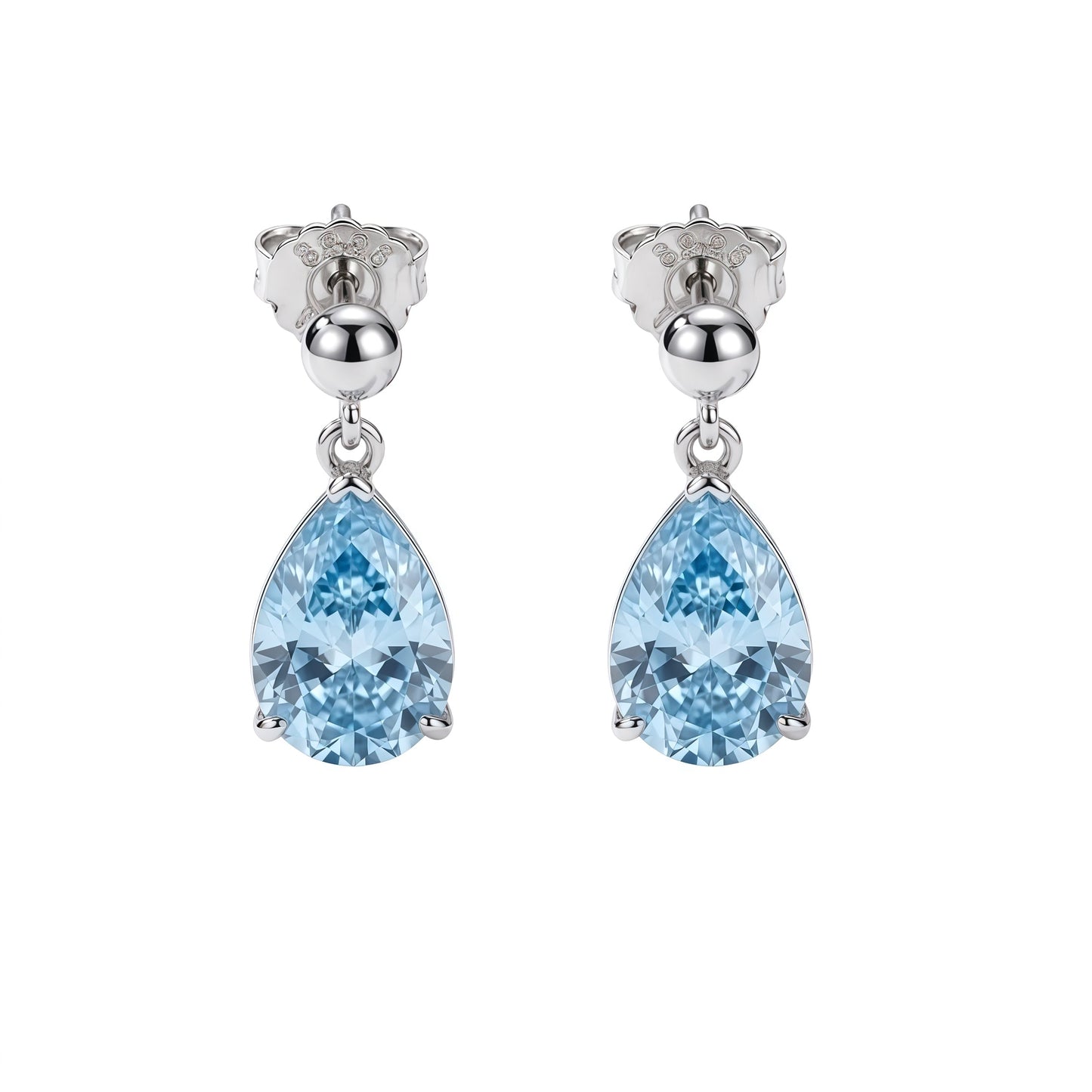 Ice Blue D Teardrop Necklace
