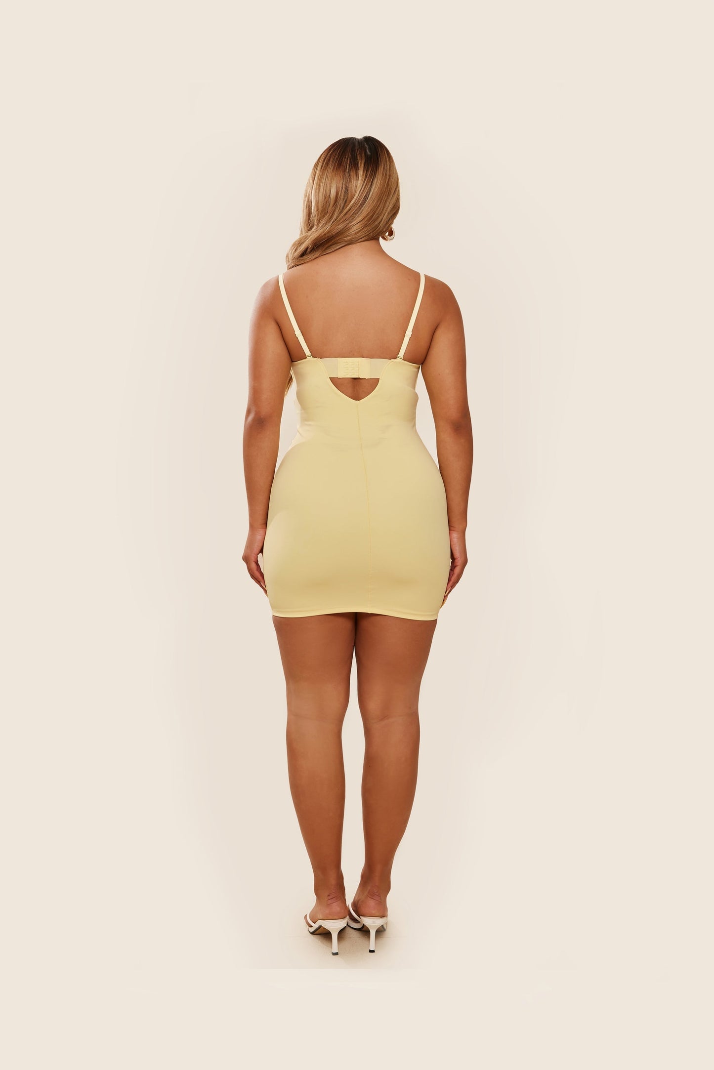Evangeline Sculpted Mini Dress in Blush