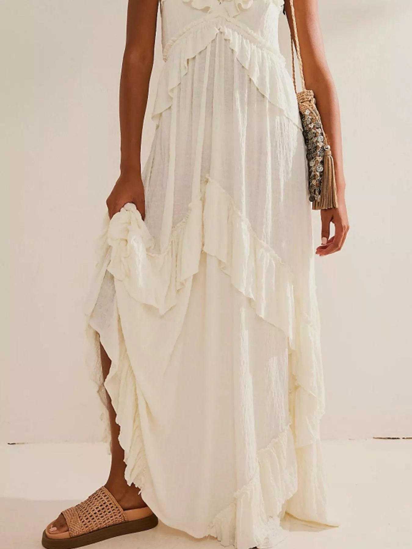 Arabella Ruffled Halter Maxi Dress