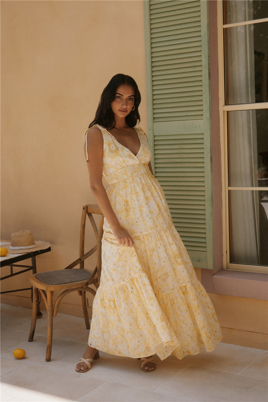 Aurelia Sunny Maxi Dress in Yellow