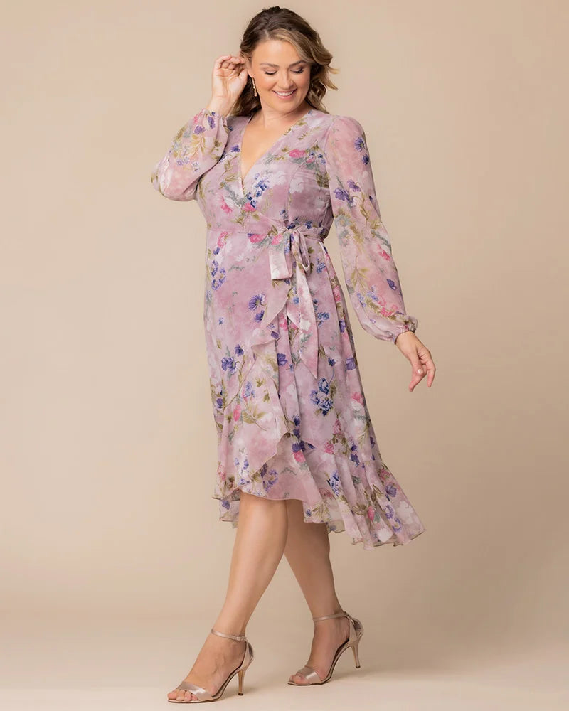 Celestine Metallic High-Low Cocktail Dress