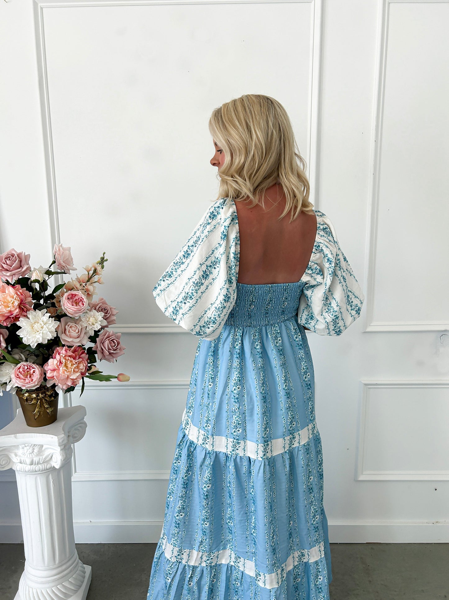Arabella Blue Floral Maxi Dress