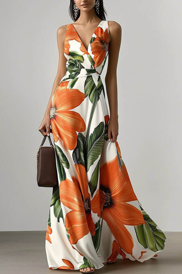 Cosima Floral Linen Maxi Dress