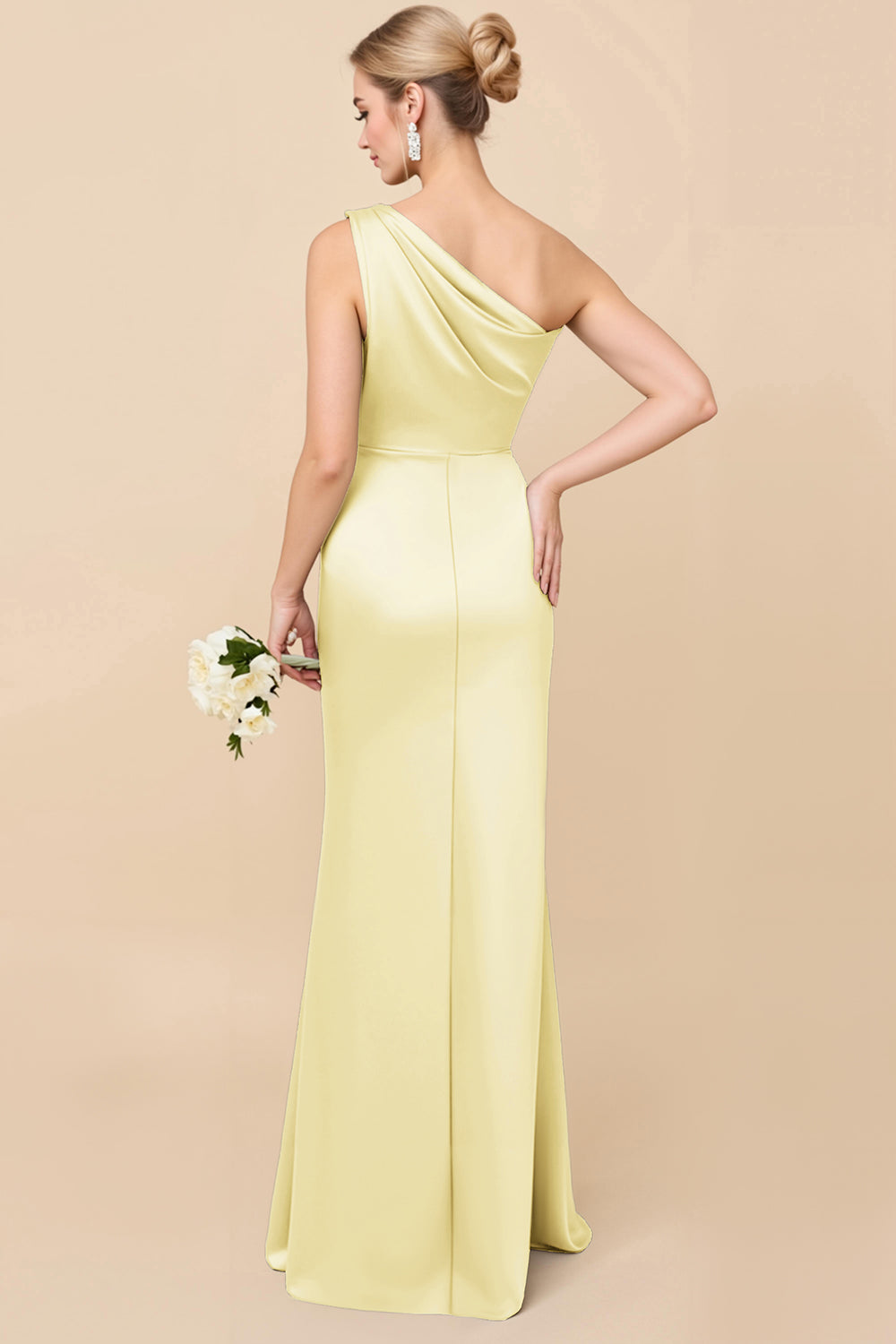 Adelaide Satin One-Shoulder Dress