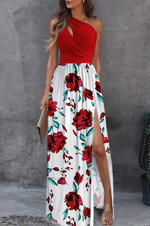 Jolie Floral One-Shoulder Maxi Dress