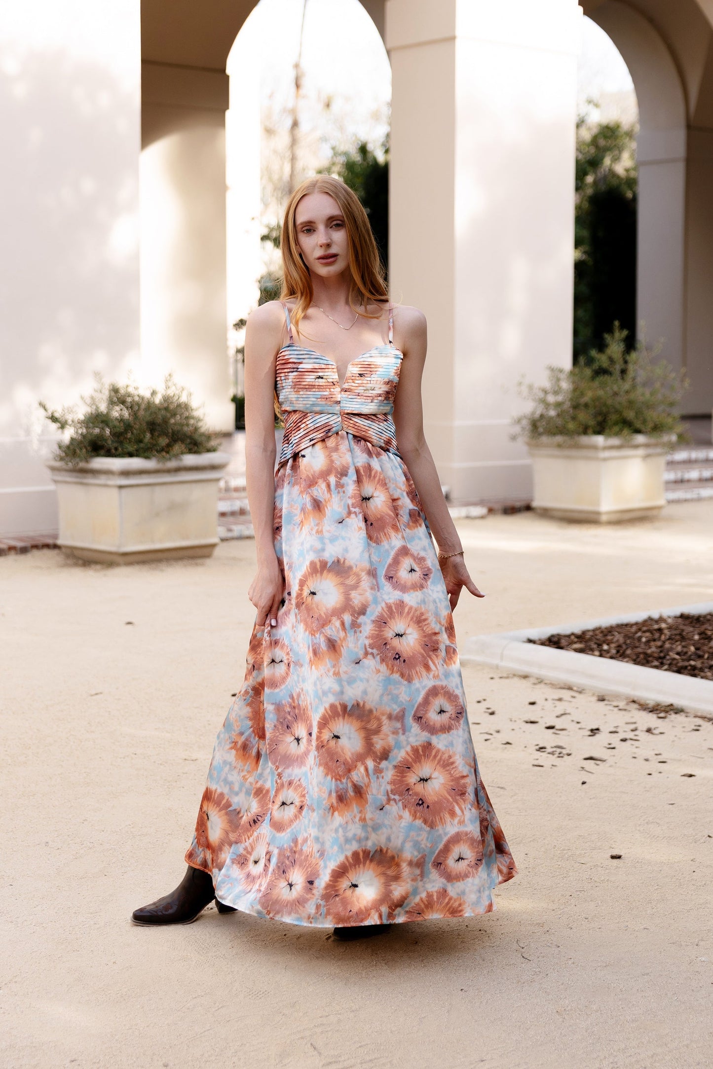 Marina Pleated Bodice Maxi Dress