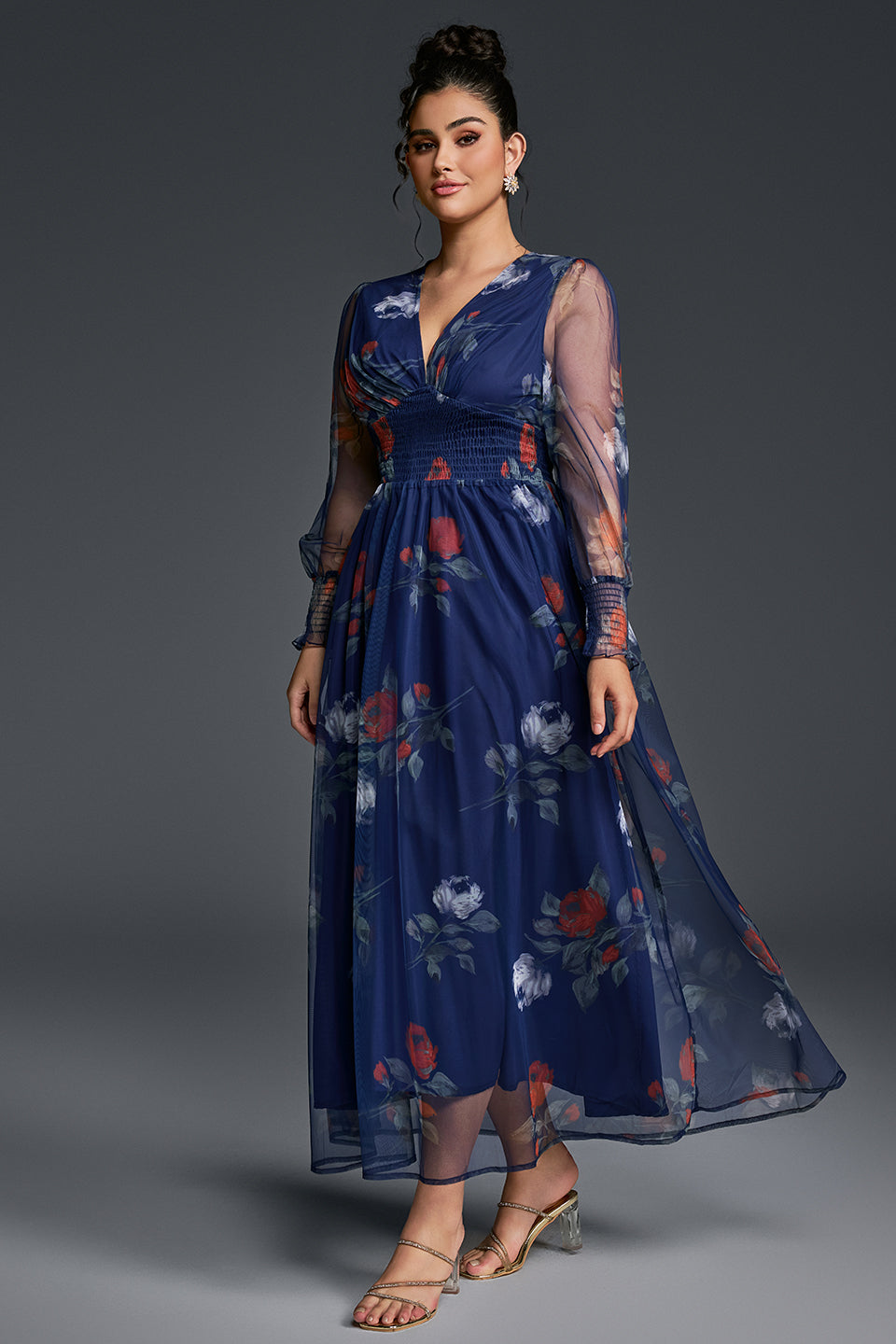 Isabelle Floral Pleated Maxi Dress
