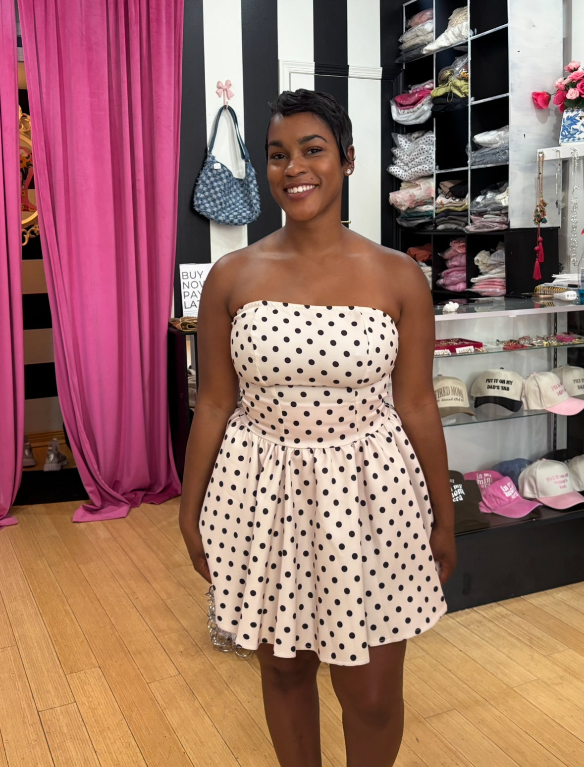 Amabel Polka Dot Mini Dress