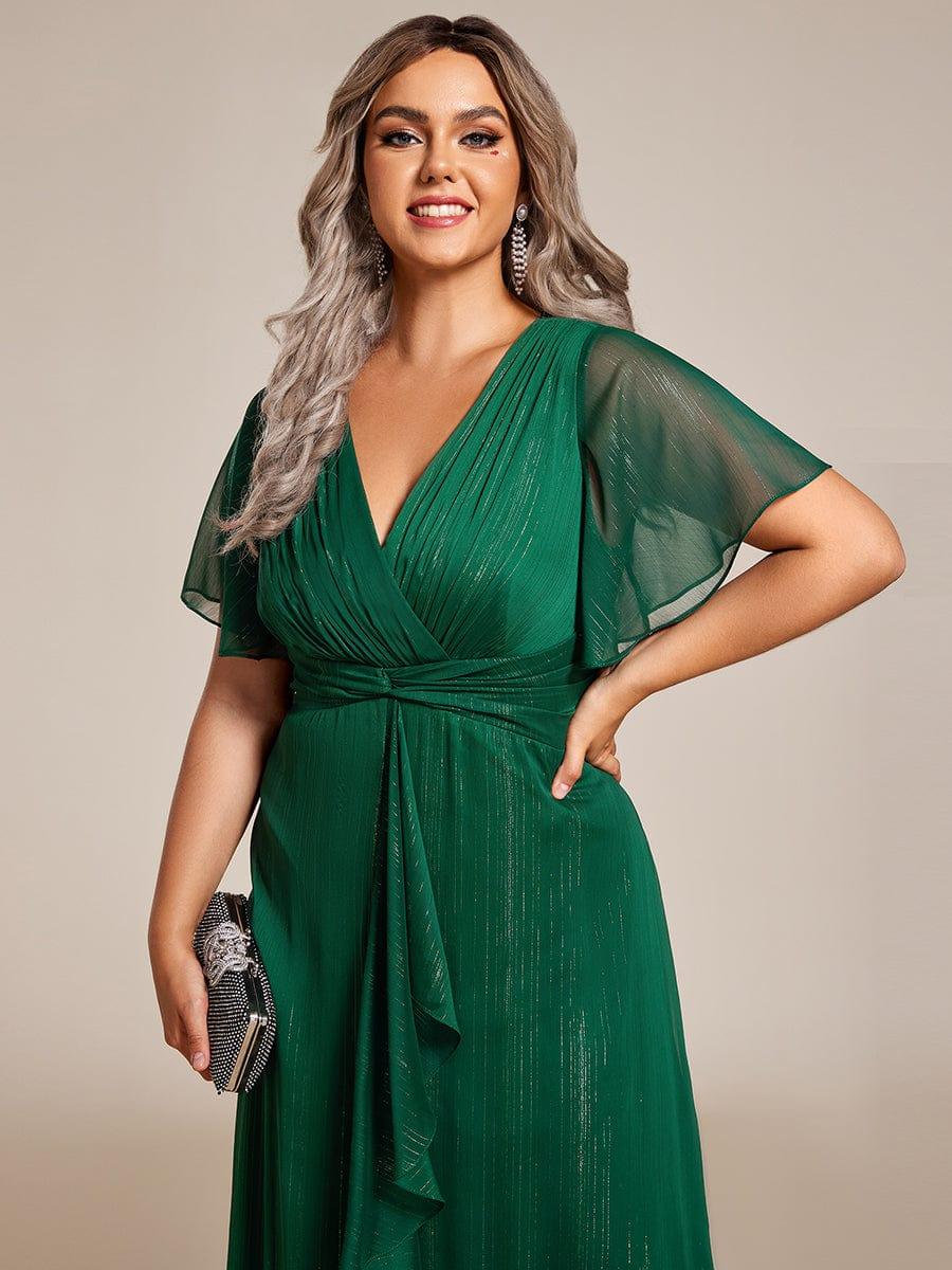 Ophelia Metallic V-Neck A-Line Dress