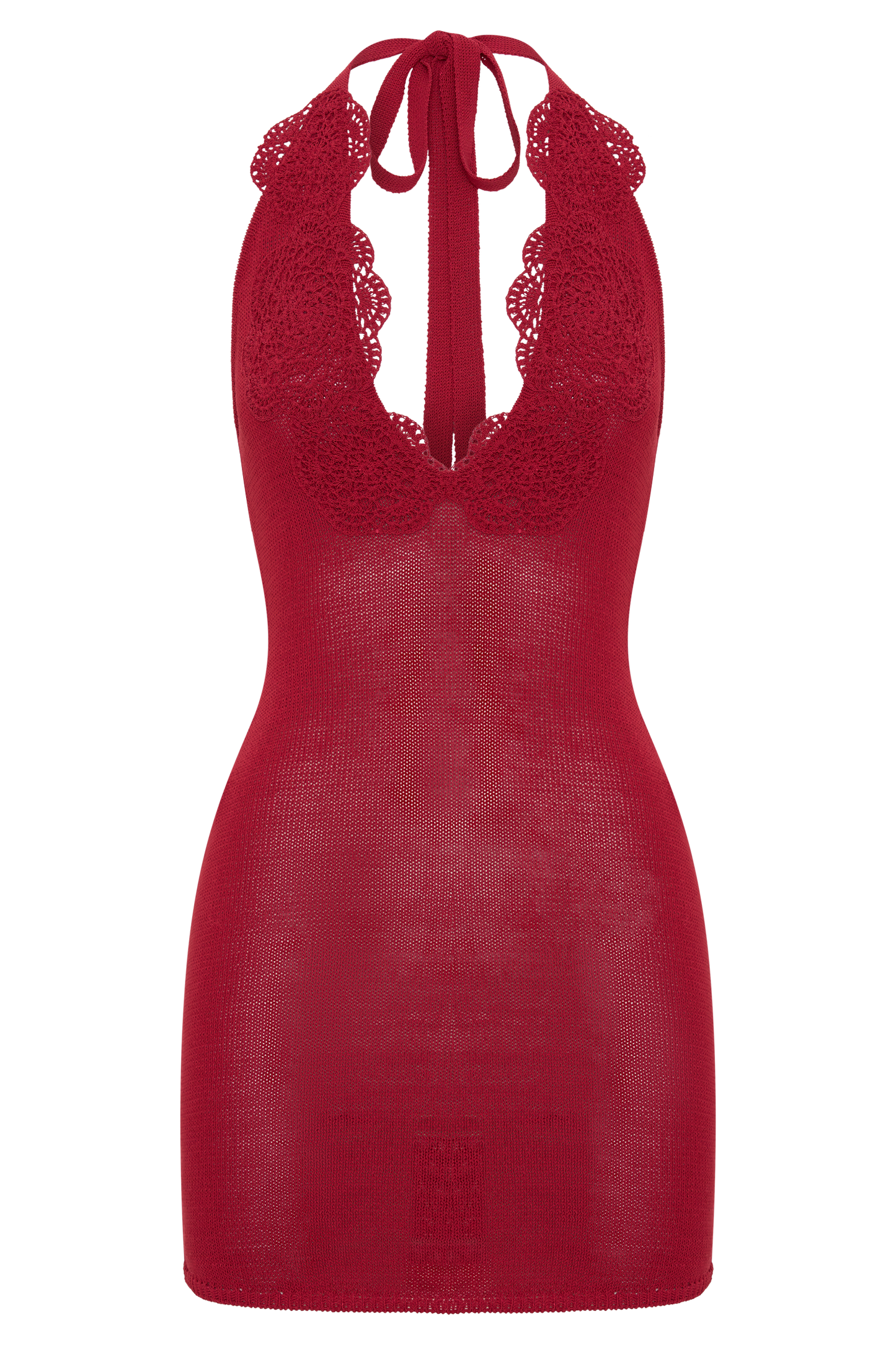 Bodhi Crochet Halter Mini Dress
