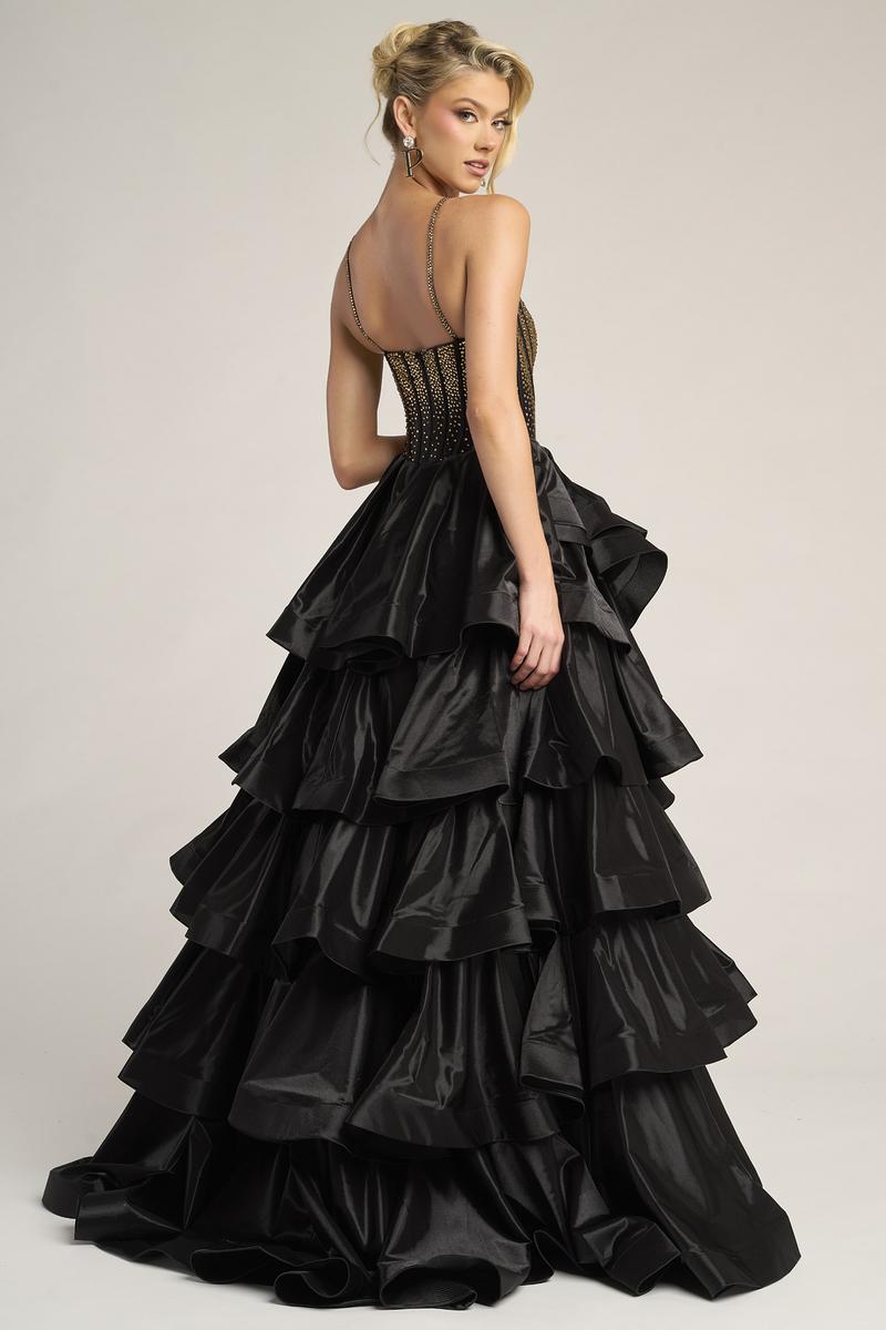 Portia Black & Gold Ballgown Dress