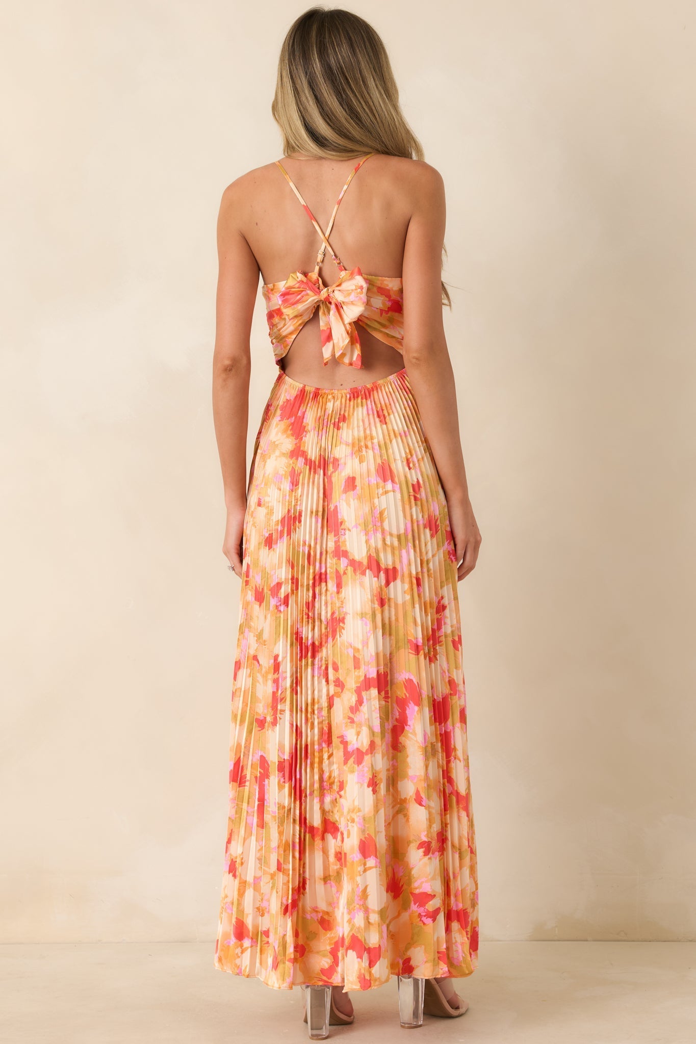 Arabella Painted Satin Maxi Dress