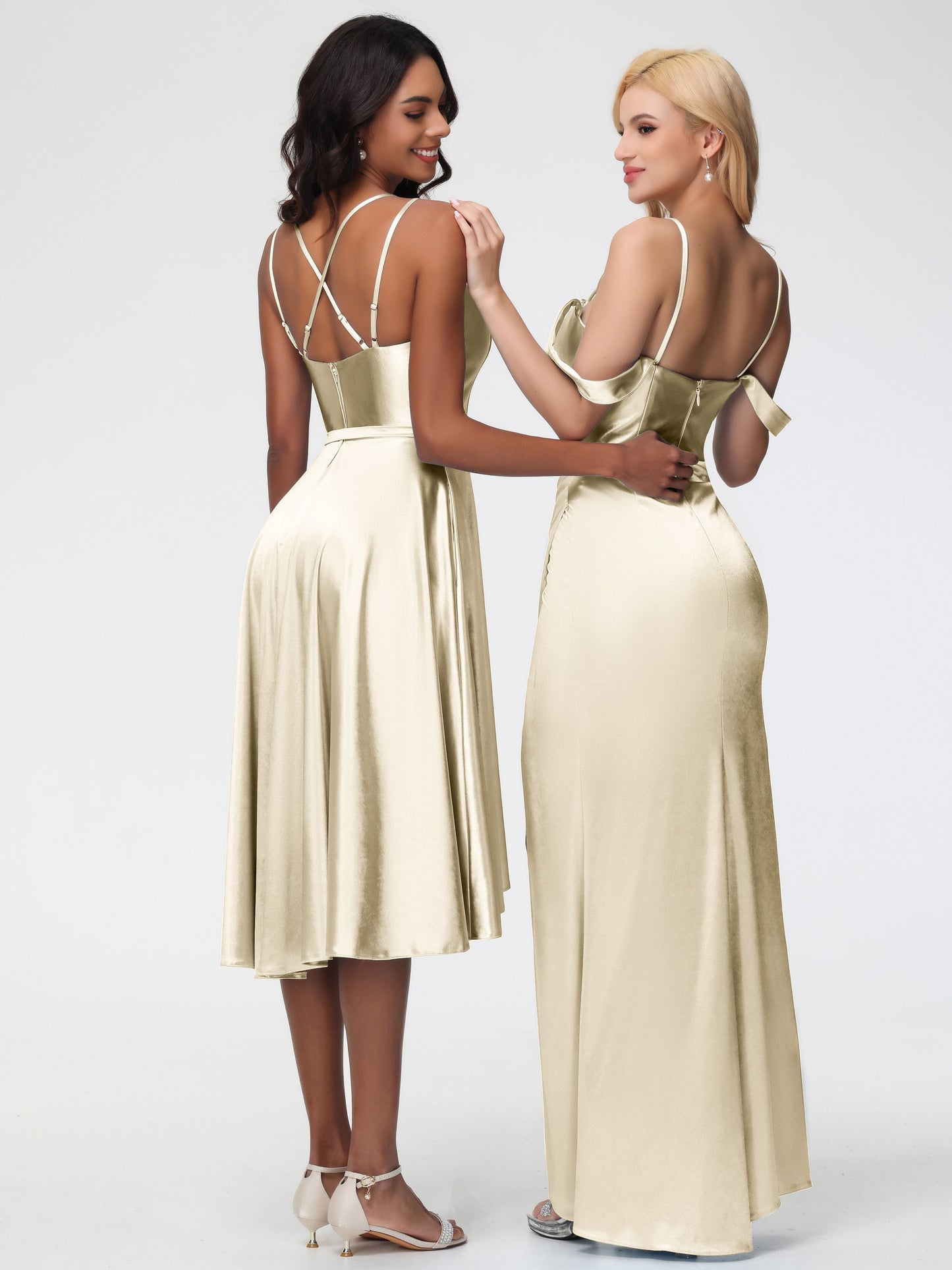 Celeste Satin High-Low Bridesmaid Dress