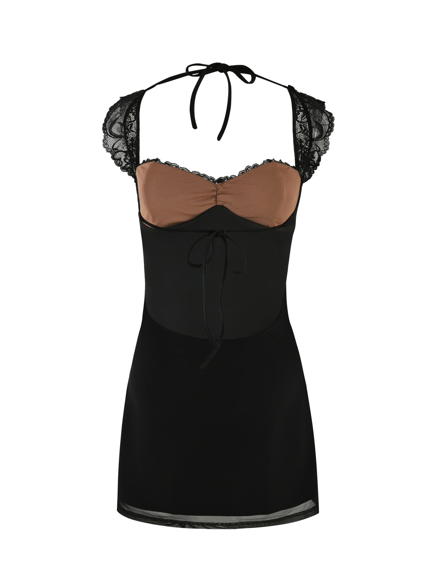 Nyomi Crepe Mini Dress in Black