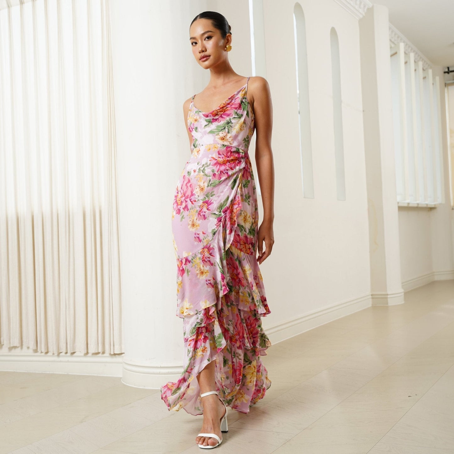 Carmine Silk Maxi Dress