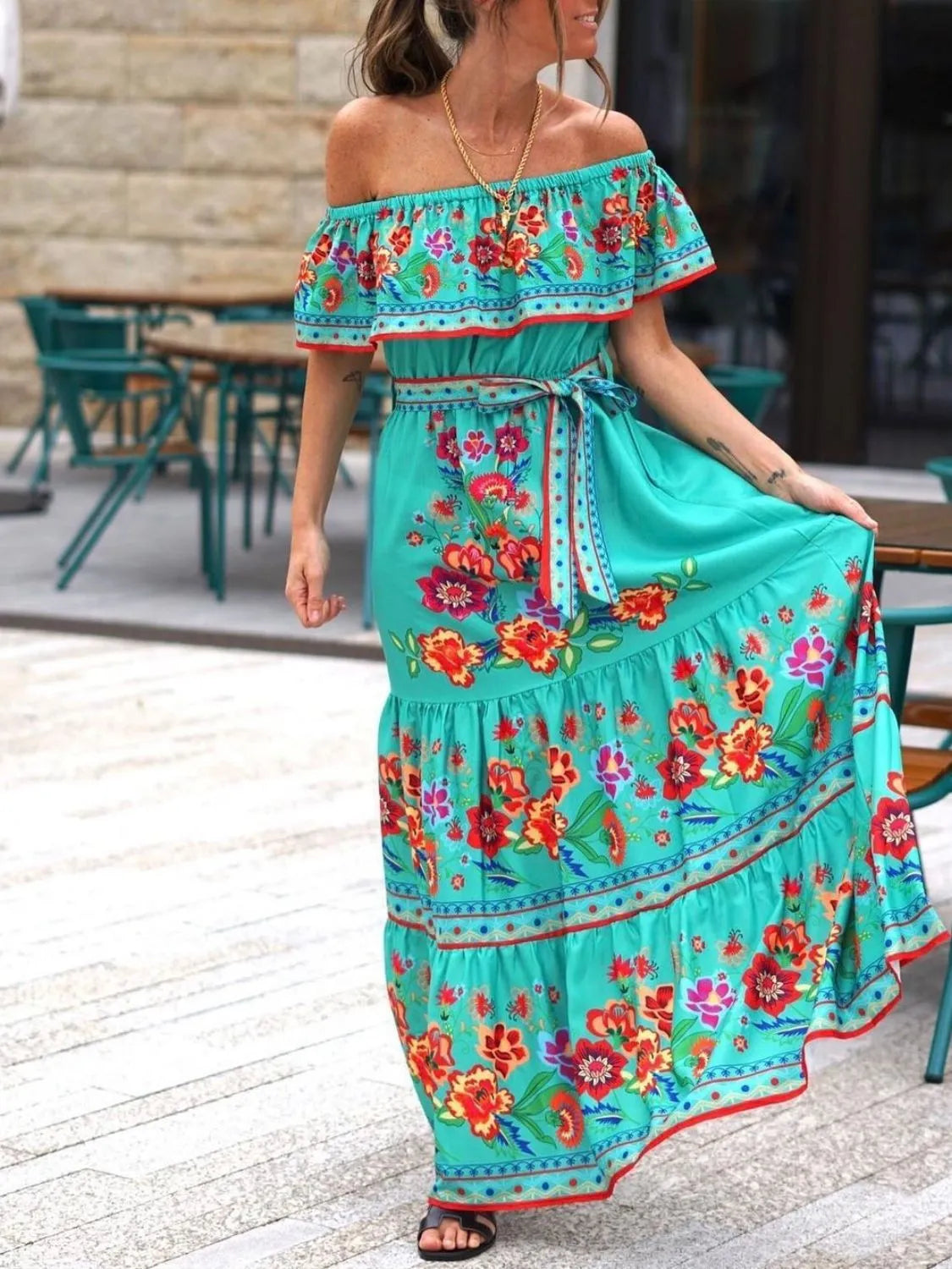 Aurelia Floral Off-Shoulder Maxi Dress