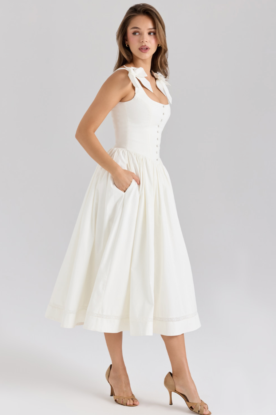 Lillia Bow Midi Dress