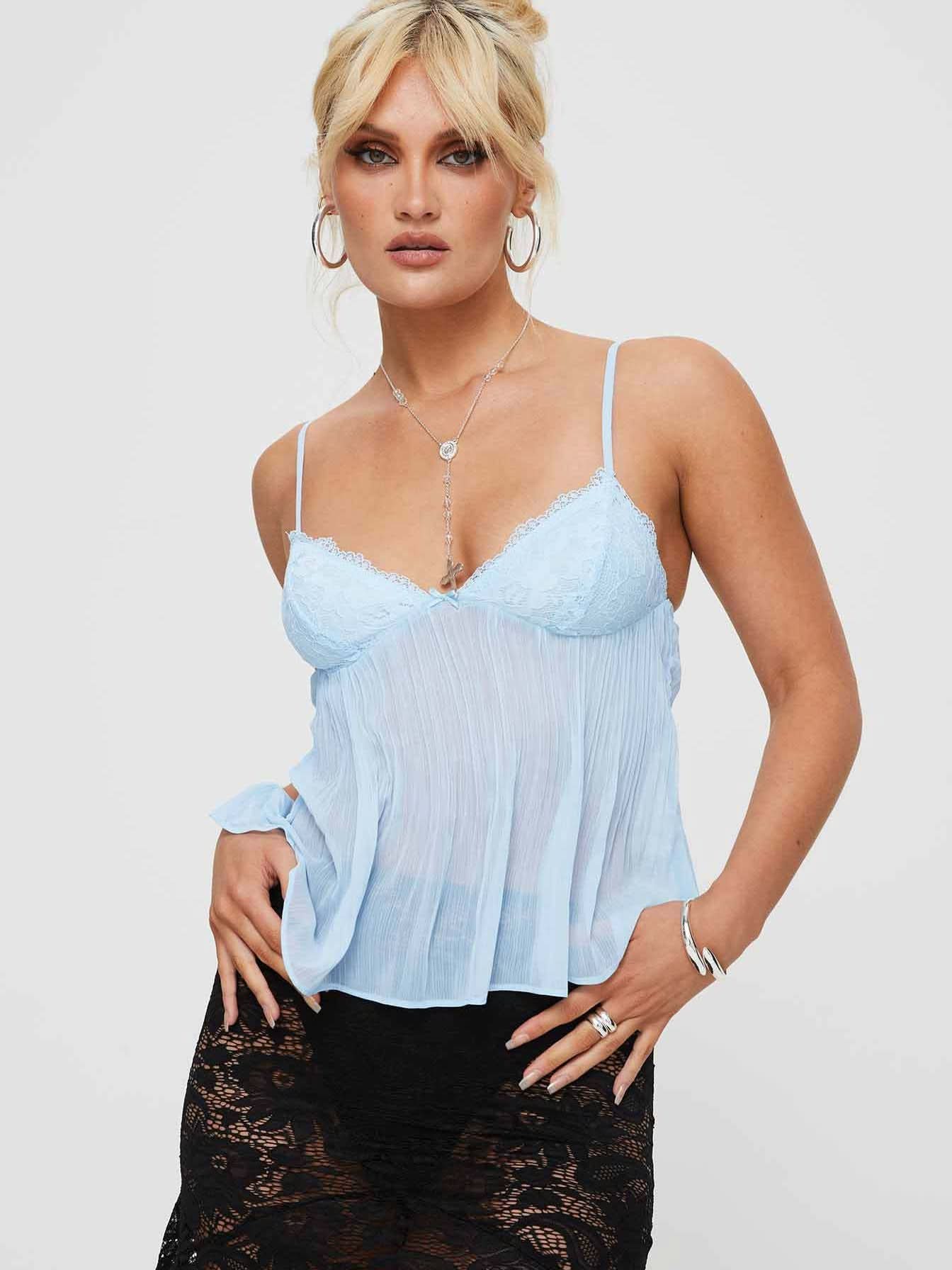 Noble Lace Pleated Top