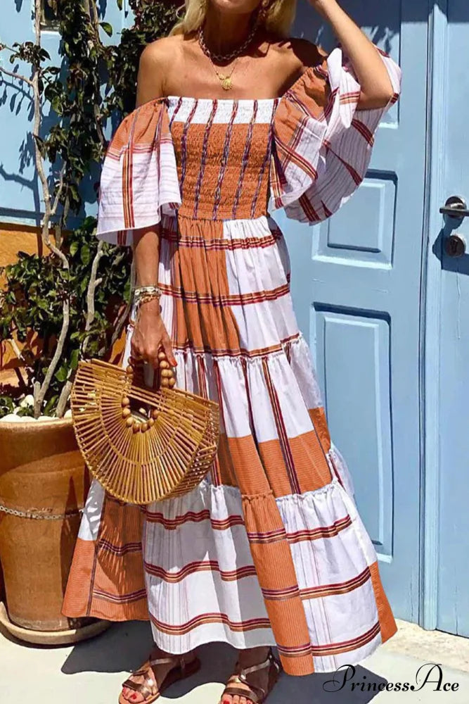 Celeste Striped Ruffle Tiered Dress