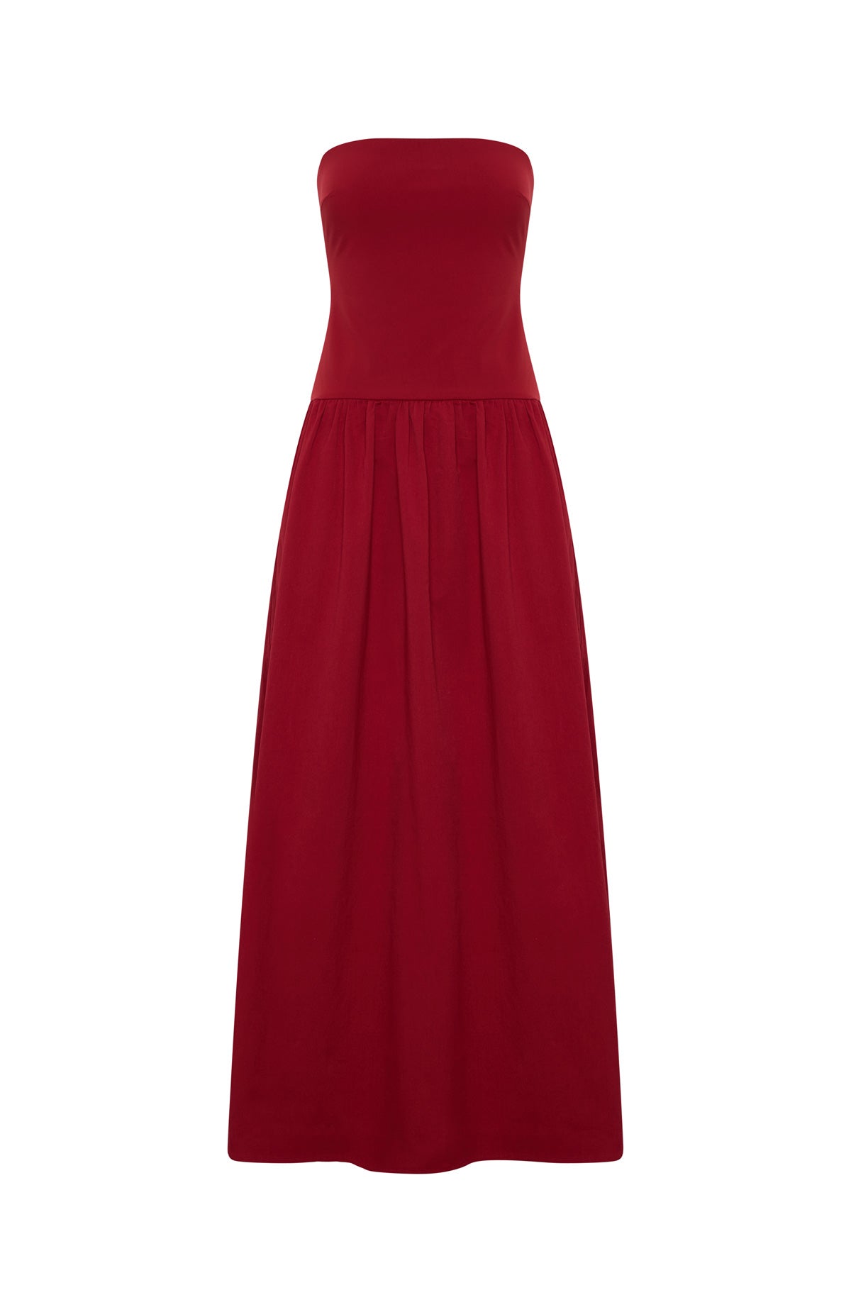 Valentina Silk Maxi Dress in Burgundy