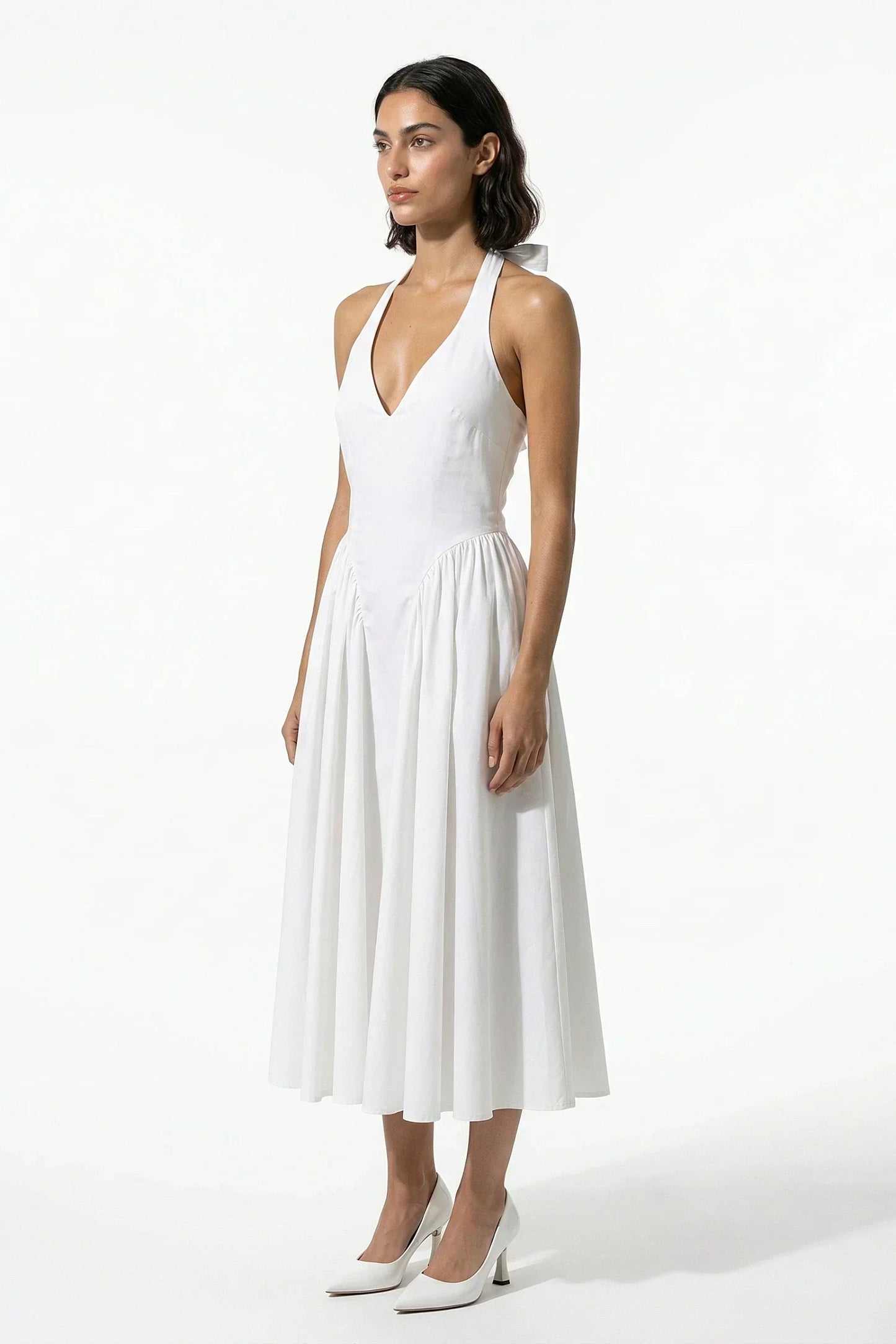 Marguerite Halter Midi Dress