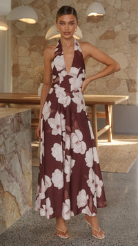 Chocolate/White Floral