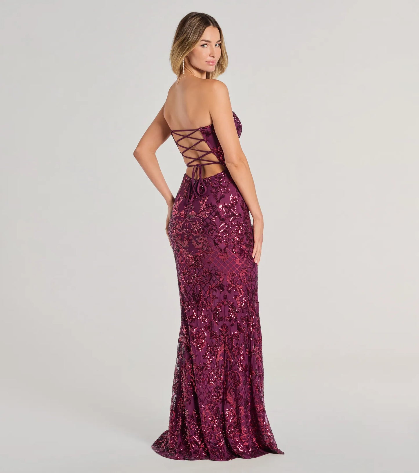 Chandler Sequin Lace-Up Dress