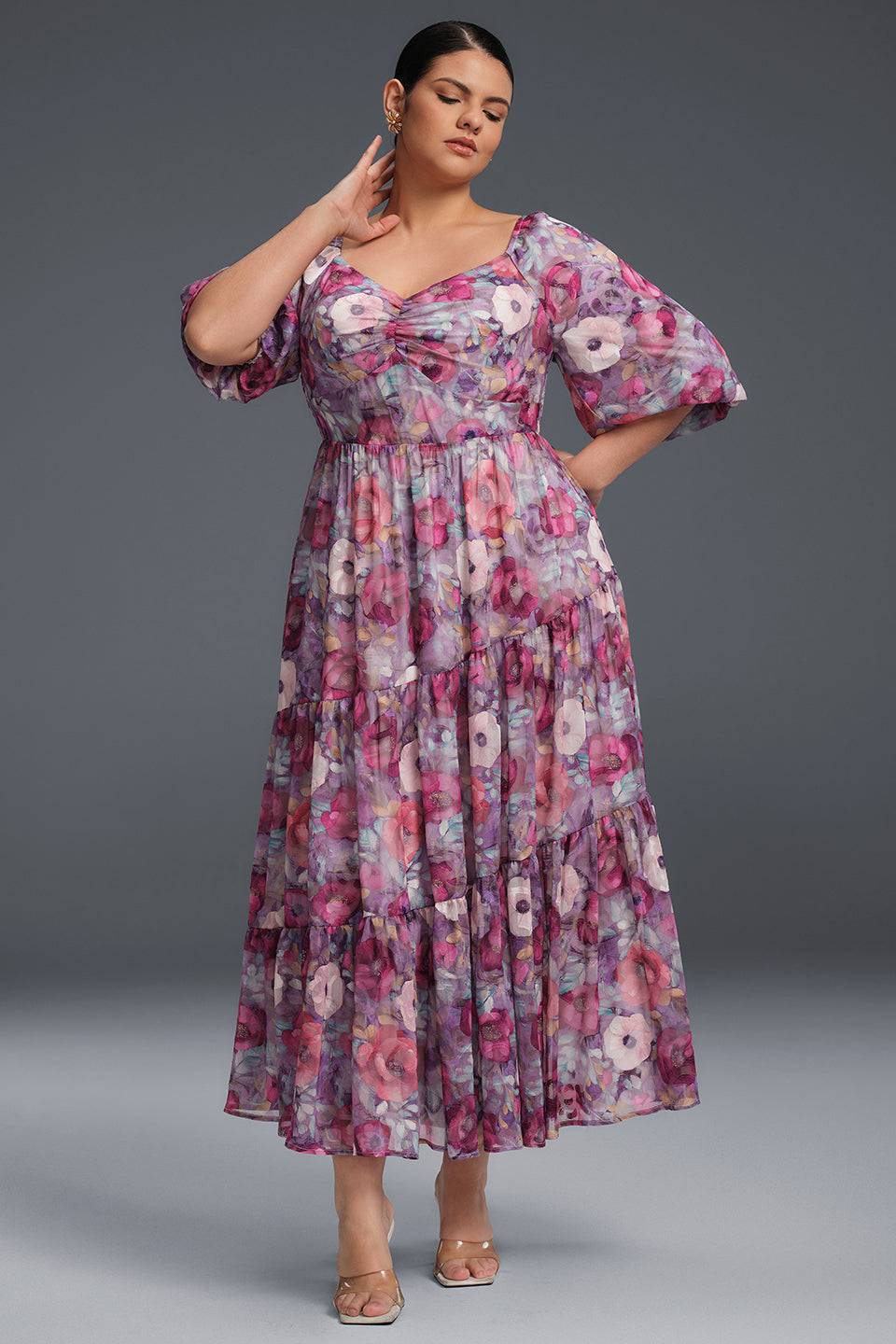 Isabelle Floral Pleated Maxi Dress