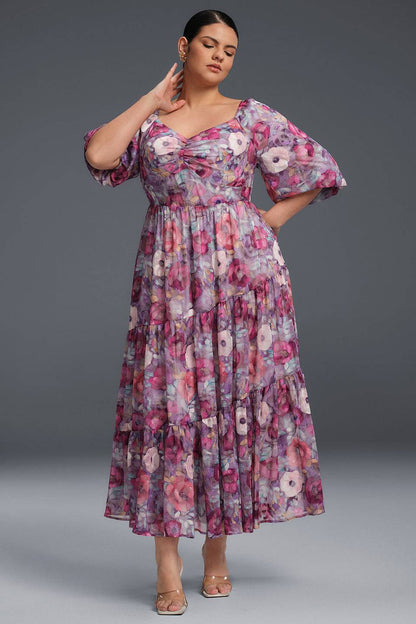 Isabelle Floral Pleated Maxi Dress