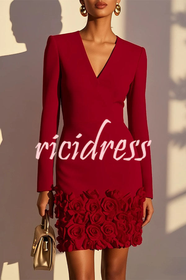 Aurora 3D Floral Mini Dress