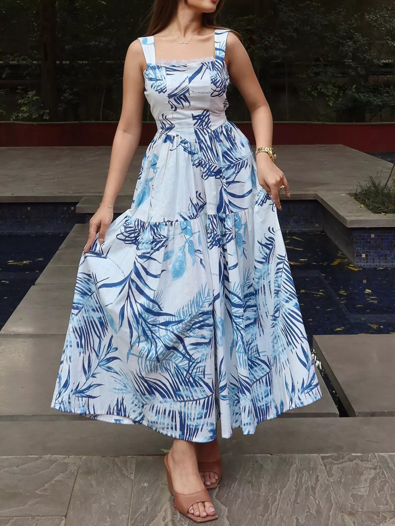 Isabelle Tropical Tiered Maxi Dress
