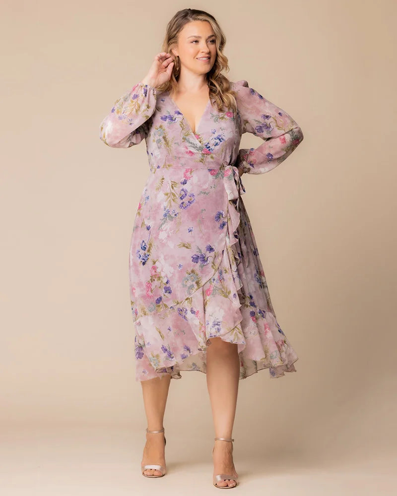 Celestine Metallic High-Low Cocktail Dress