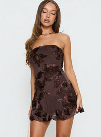 Brown Floral Burnout