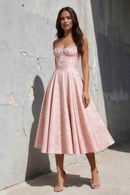 Arabella Jacquard Satin A-Line Dress
