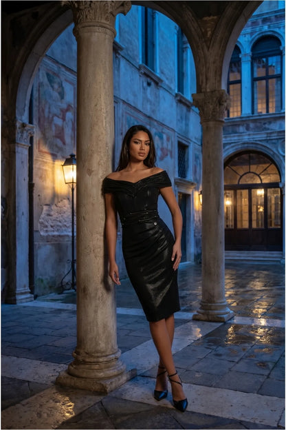 Margot Charcoal Cocktail Dress