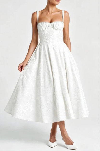 Arabella Jacquard Satin A-Line Dress