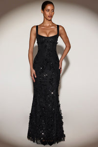 Scoop Corset Gown in Black
