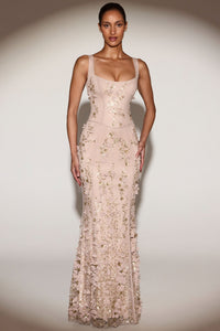 Scoop Corset Gown in Gold