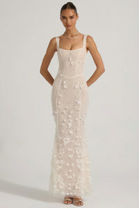 Scoop Corset Gown in White