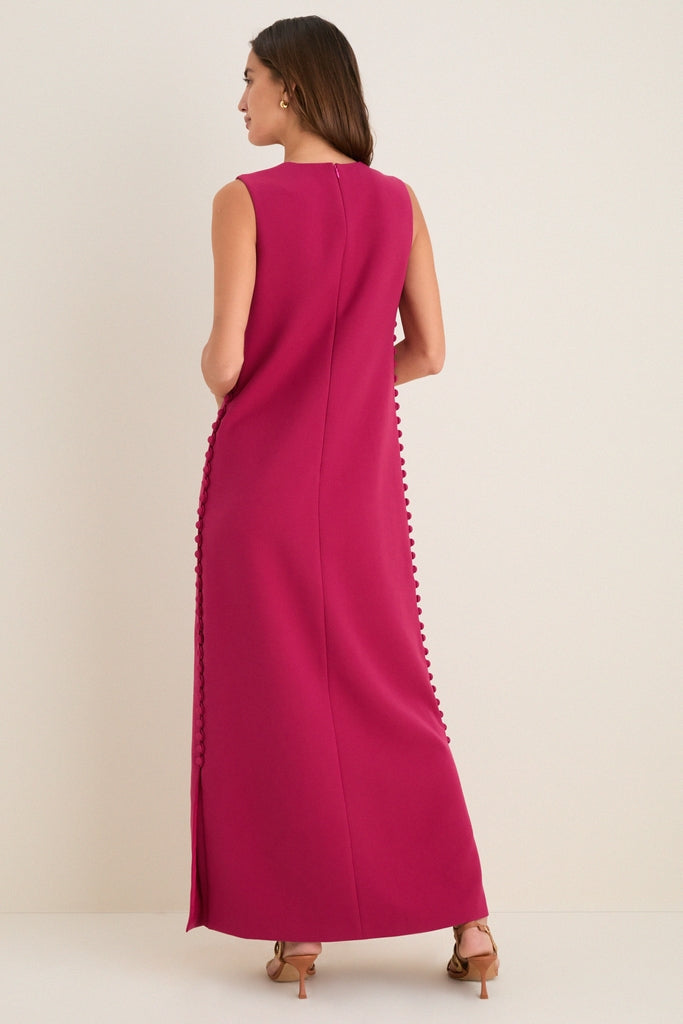 Camille Crepe Maxi Dress in Raspberry