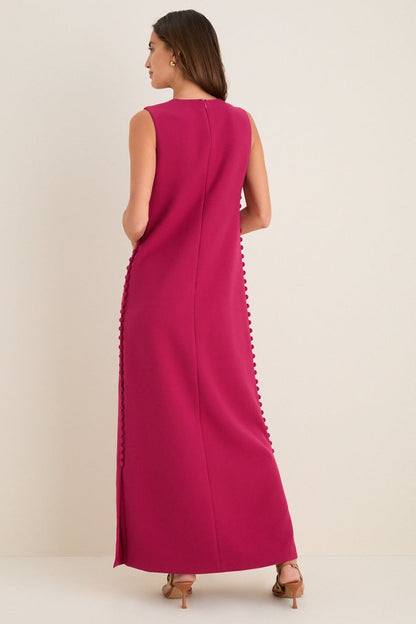 Camille Crepe Maxi Dress in Raspberry