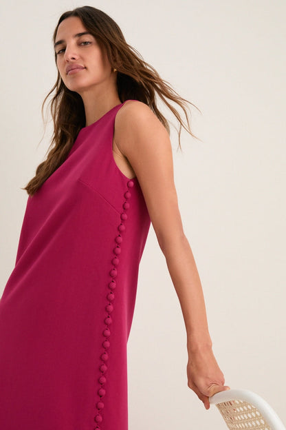 Camille Crepe Maxi Dress in Raspberry