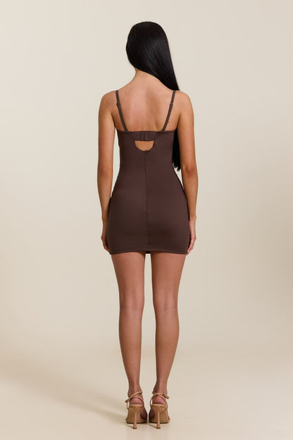 Evangeline Sculpted Mini Dress in Blush