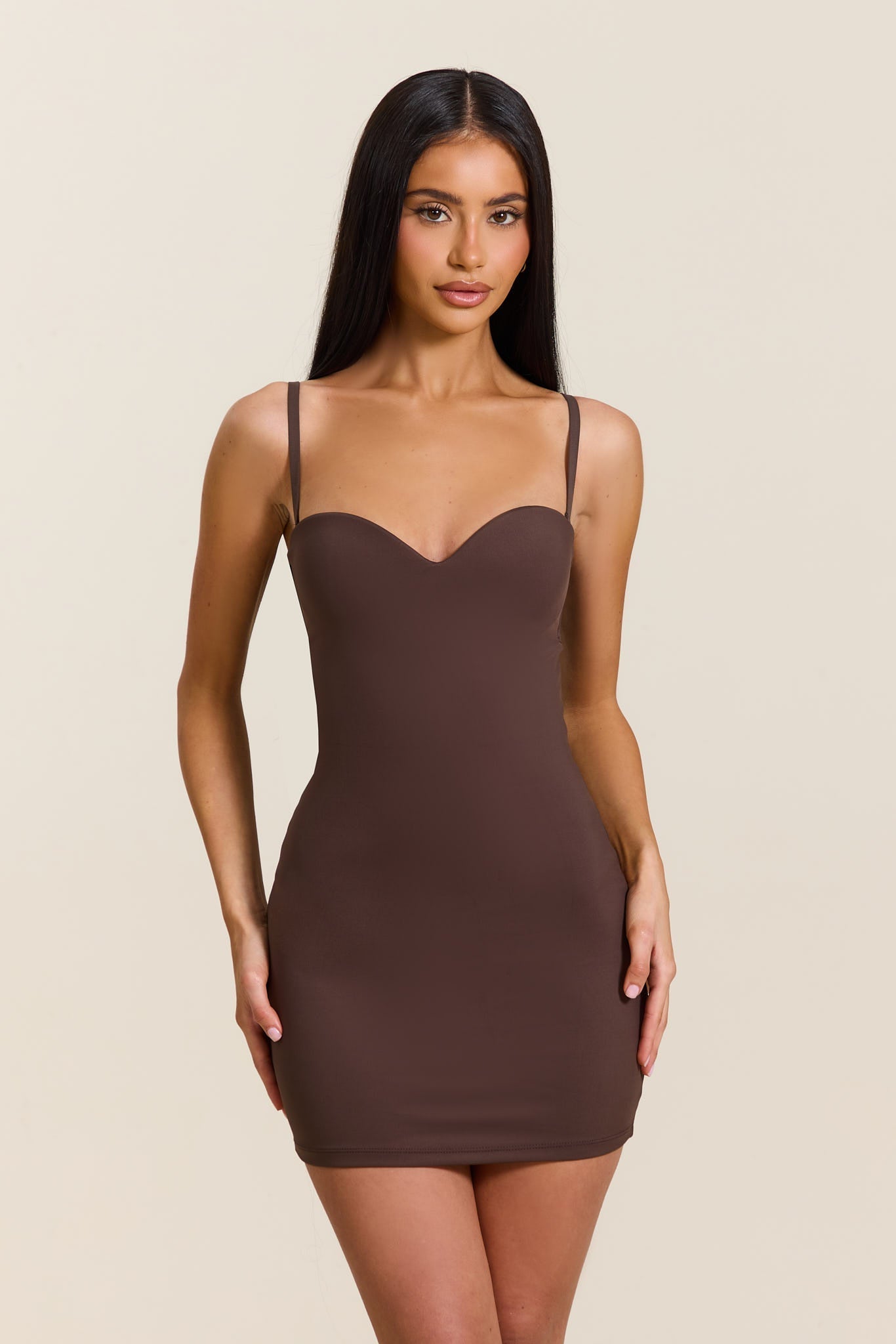 Evangeline Sculpted Mini Dress in Blush
