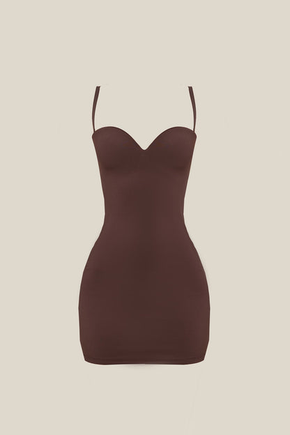Evangeline Sculpted Mini Dress in Blush