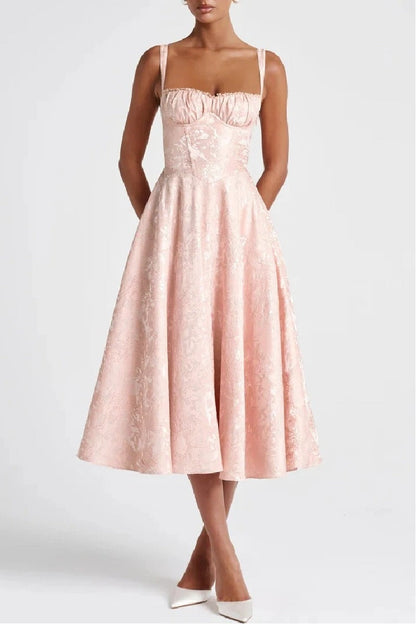 Arabella Jacquard Satin A-Line Dress
