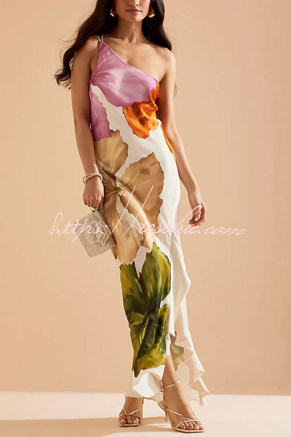 Margot Floral One-Shoulder Maxi Dress