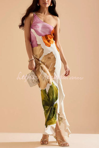 Margot Floral One-Shoulder Maxi Dress