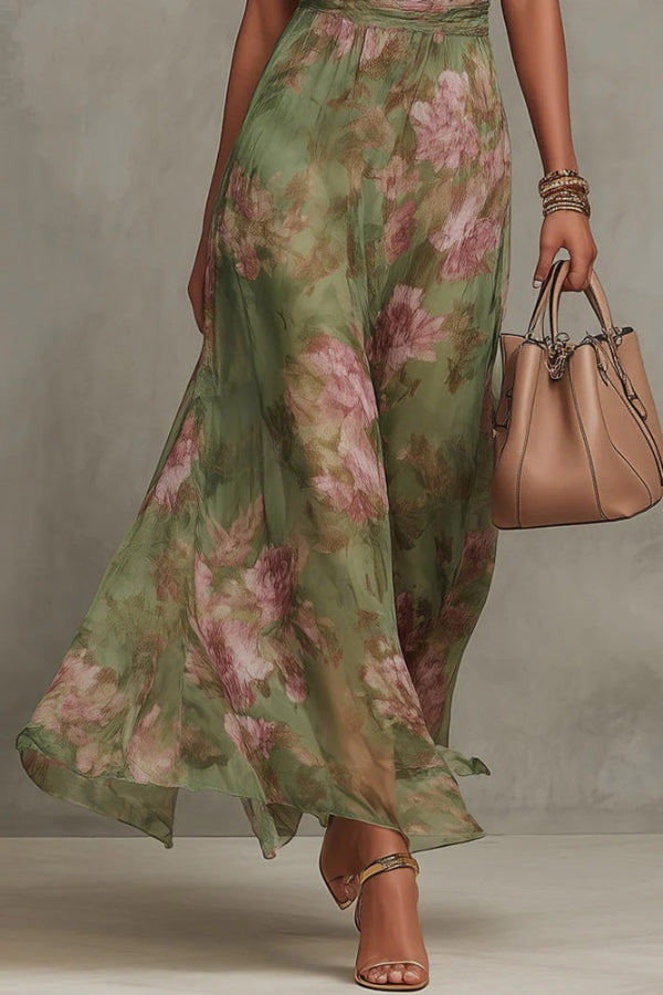 Isadora Floral Halter Maxi Dress