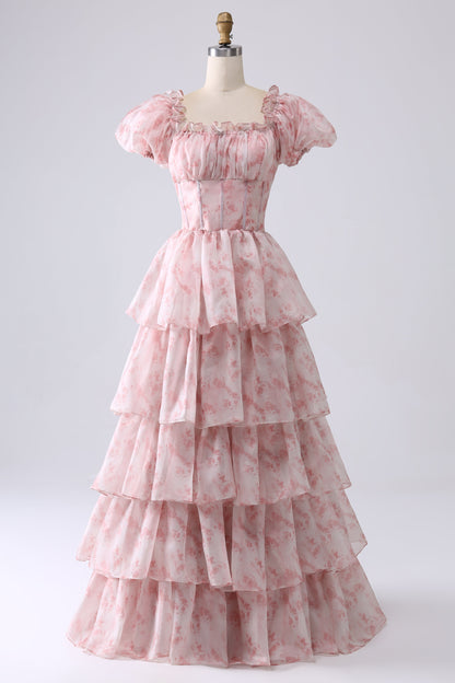 Celeste Tiered Puff Sleeve Maxi Dress